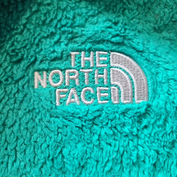 The North Face Osito Plush Fleece Full Zip Fuzzy Green Jackeet Womens Medium - Picture 3 of 11